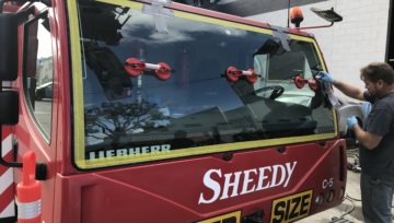 SHEEDY DRAYAGE CRANE WINDSHIELD REPLACEMENT