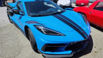 Blue C-8 Corvette